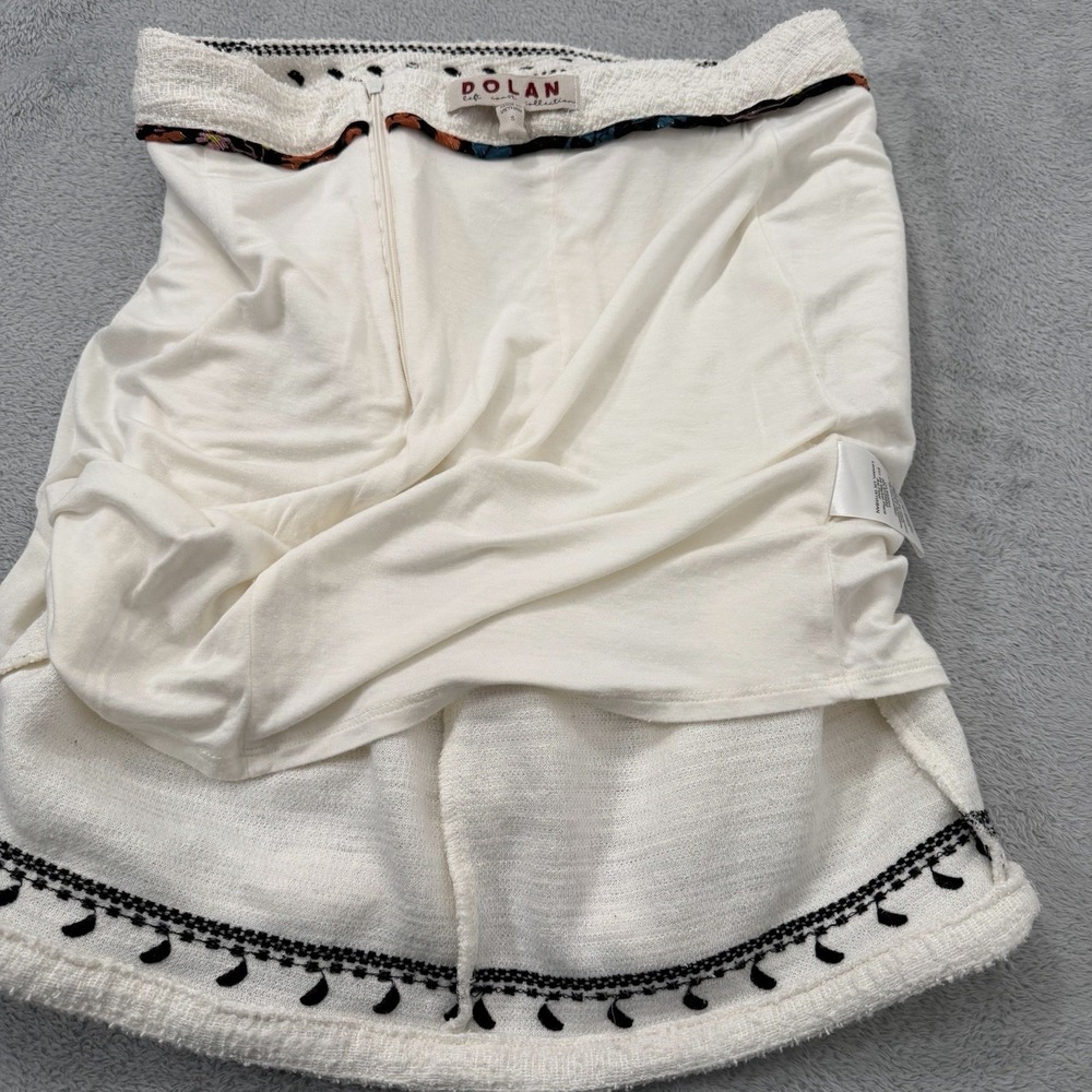 Anthropologie Dolan Textured Mini Skirt Womens Small Ivory Embroidered Lined - Picture 6 of 10